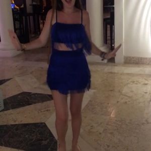 ROYAL BLUE FRINGE TOP & SKIRT SET